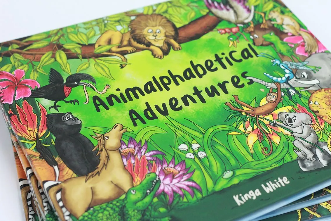Animalphabetical Adventures Children Book Language learning tool for pre-schoolers by Kinga White – Ages 5-7 - Hardback