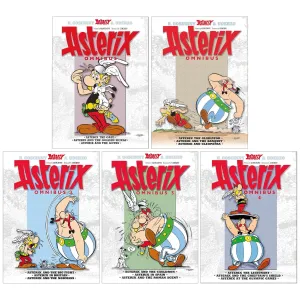 Asterix Omnibus 1-5 (Book 1-15) Graphic Novels by Goscinny & Uderzo: (3 Book in 1) 5 Books Collection Set - Ages 6-11 - Paperback