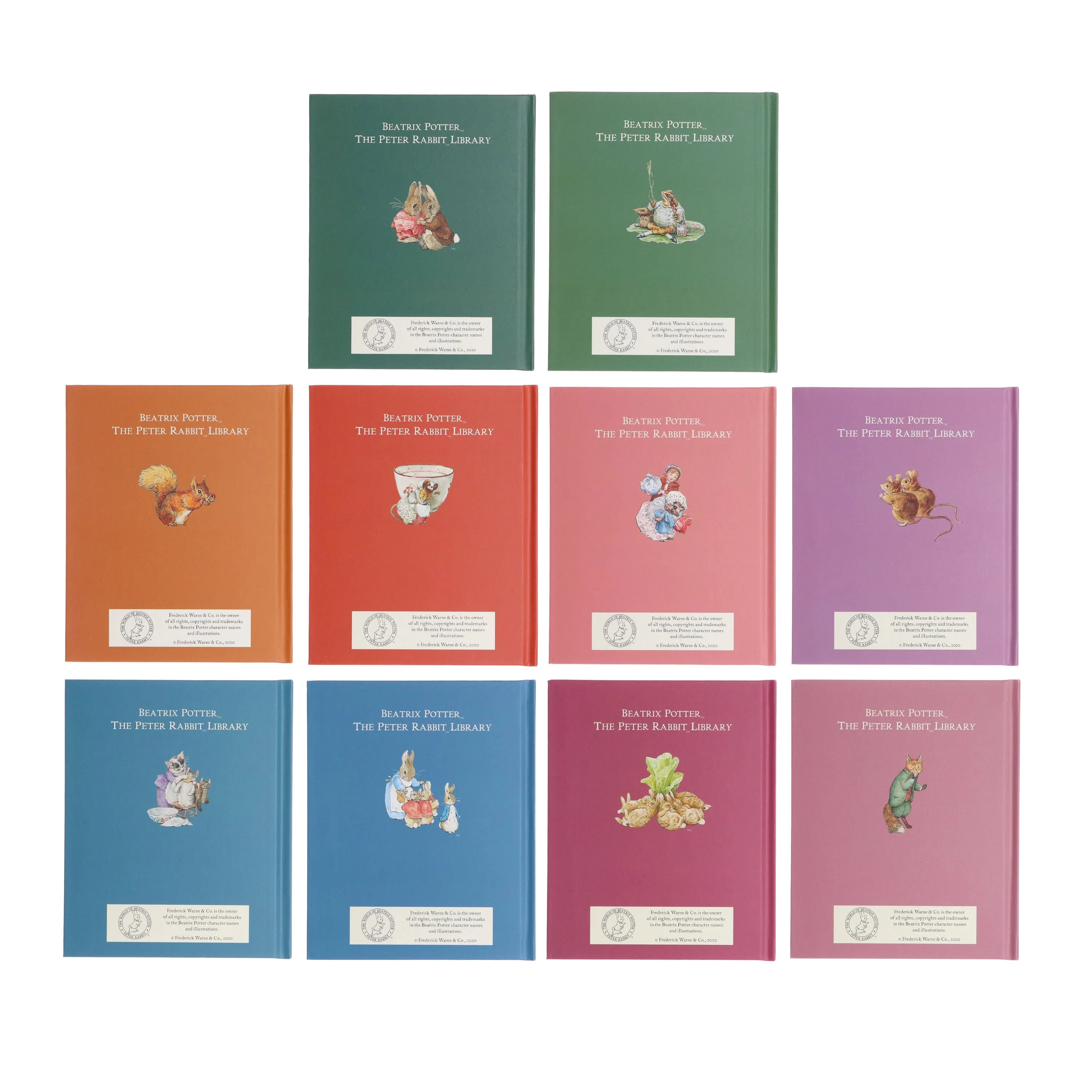 Peter Rabbit Library Coloured Jackets 10 Books Box Set Collection by Beatrix Potter - Ages 5-7 - Hardback