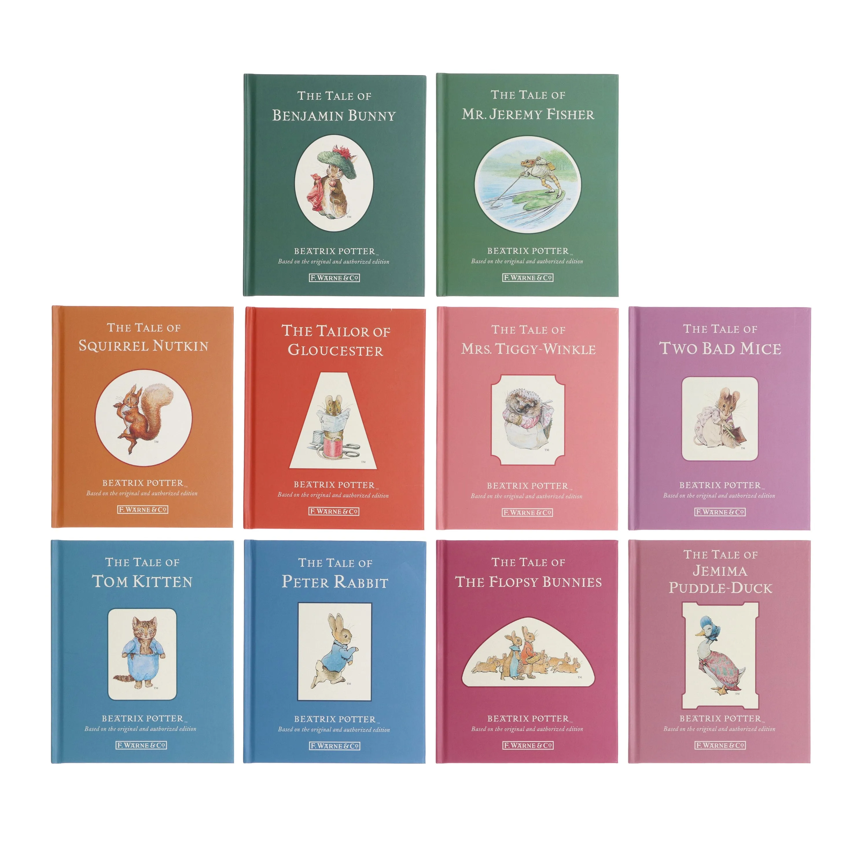 Peter Rabbit Library Coloured Jackets 10 Books Box Set Collection by Beatrix Potter - Ages 5-7 - Hardback