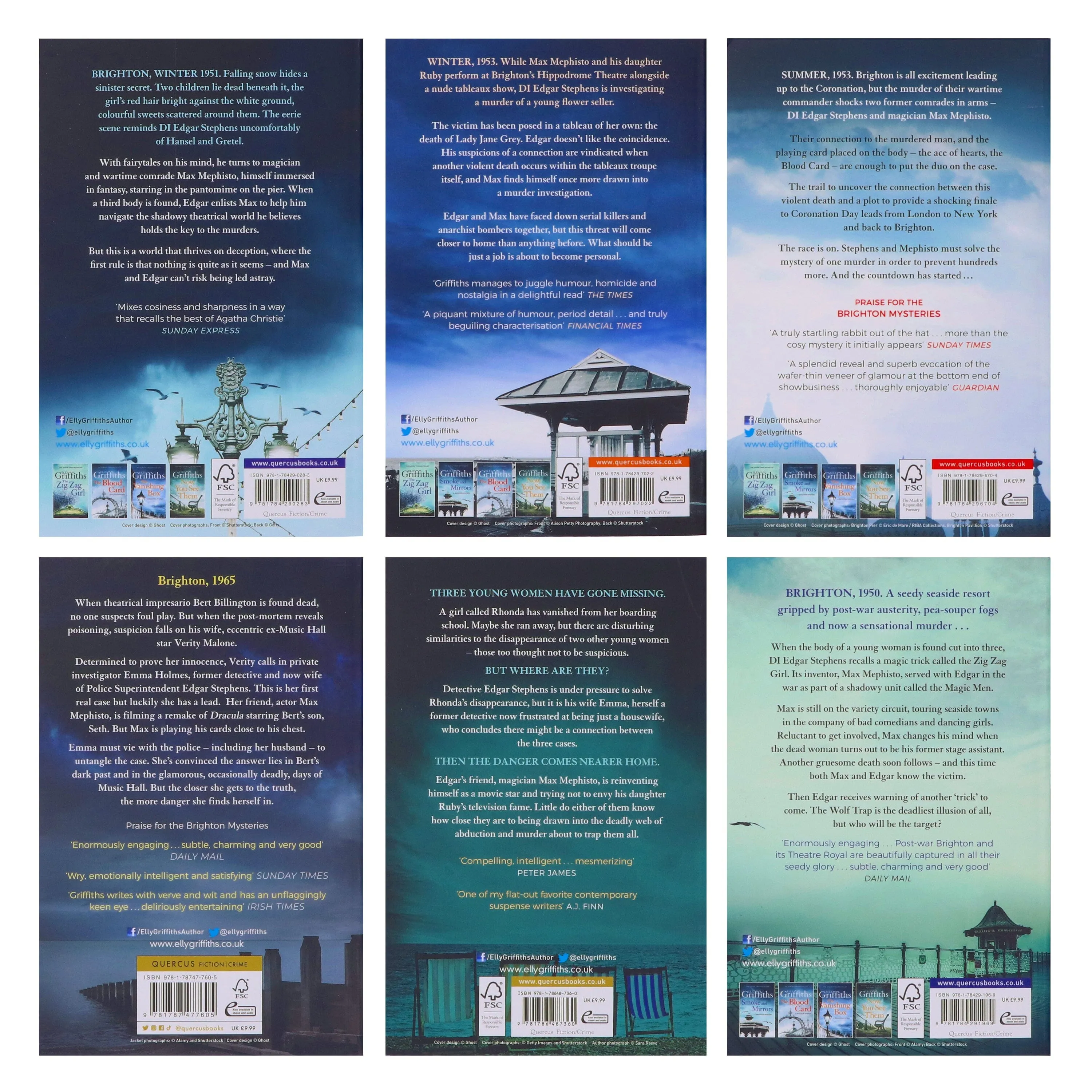 The Brighton Mysteries by Elly Griffiths 6 Books Collection Set - Fiction - Paperback