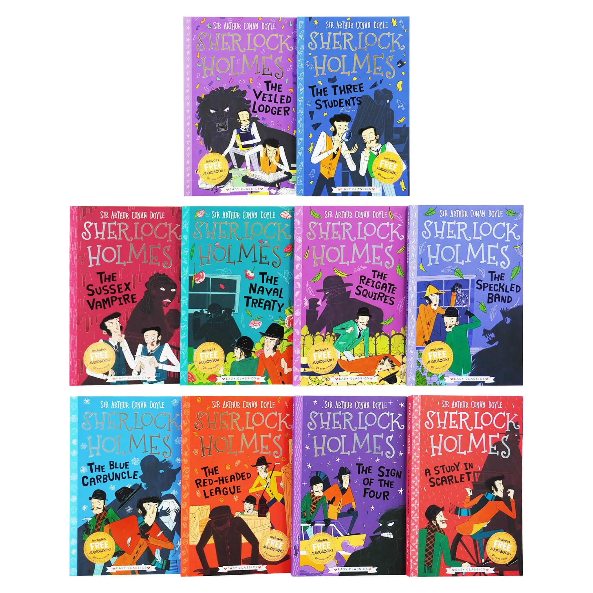The Sherlock Holmes Children's Collection: Shadows, Secrets and Stolen Treasure 10 Books (Series 1) by Sir Arthur Conan Doyle - Ages 7-9 - Paperback